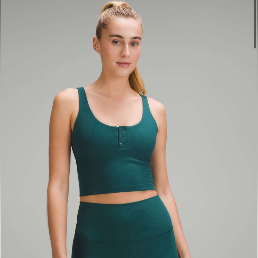 Lululemon Athletica Align Ribbed Henley emerald green 8